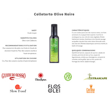 Load image into Gallery viewer, Organic extra virgin olive oil single variety Oliva Nera Colletort 500 ml